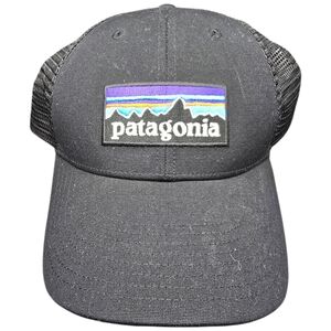 New Without Tags Patagonia Original Logo Snapback Cap Mesh Back Black Hat Nice